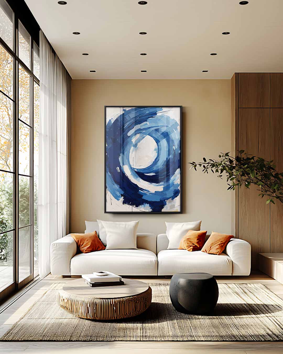 Blauwe Stroom Kunstwerk-canvas-dibond-plexiglas-wanddecoratie-WallArtistic