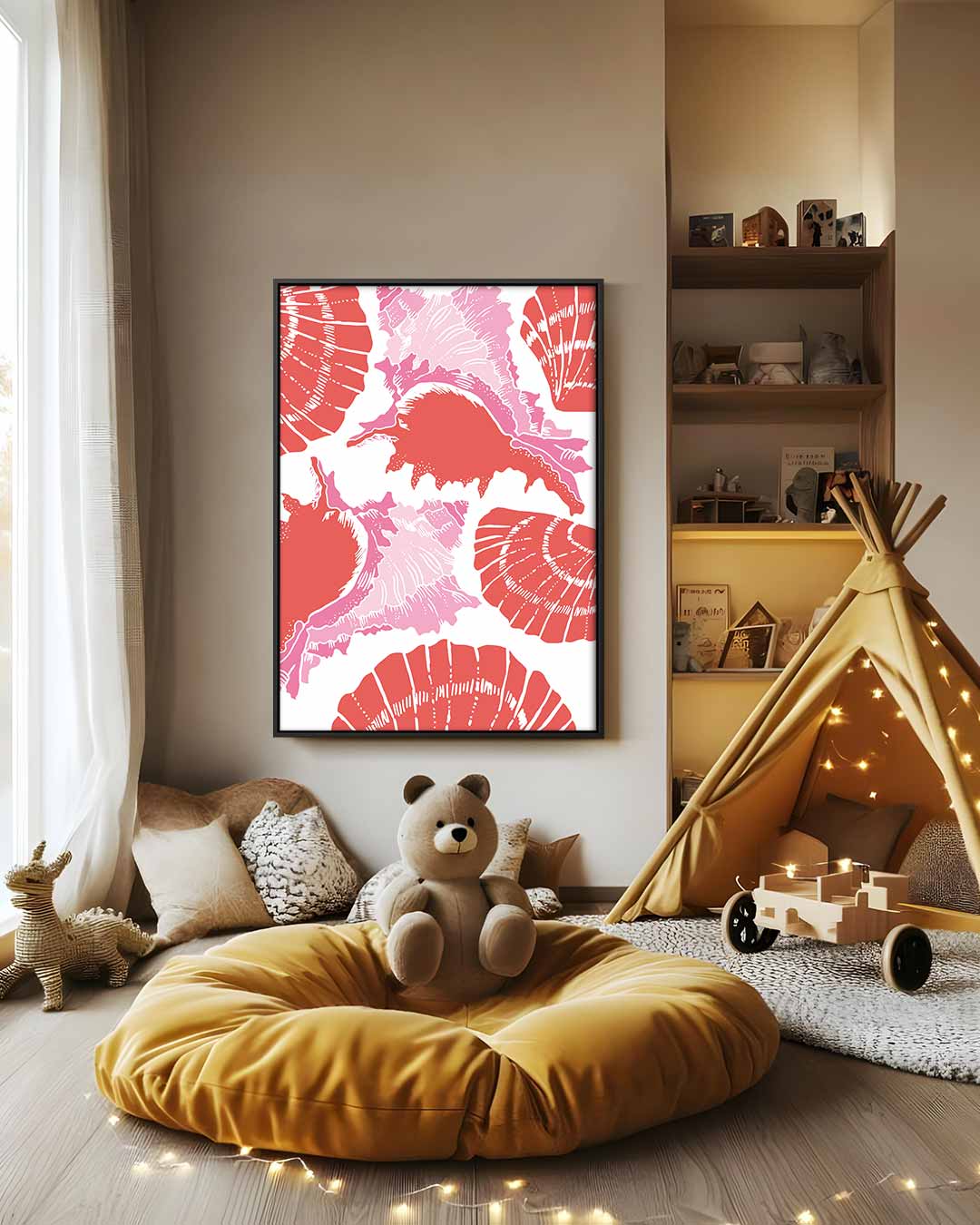 Zee Schelp Patroon Kunstwerk-canvas-dibond-plexiglas-wanddecoratie-WallArtistic
