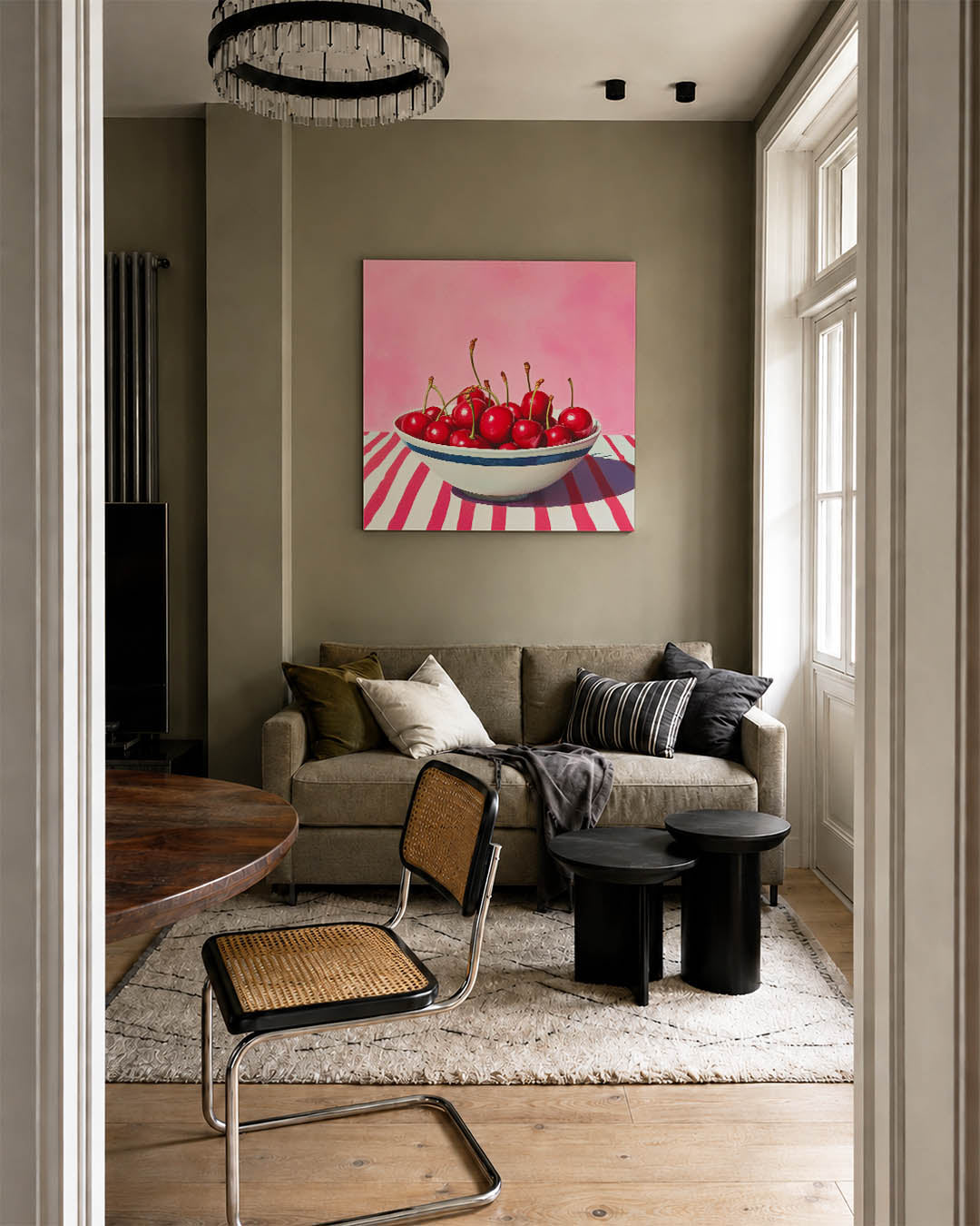 Kersen in kom Kunstwerk