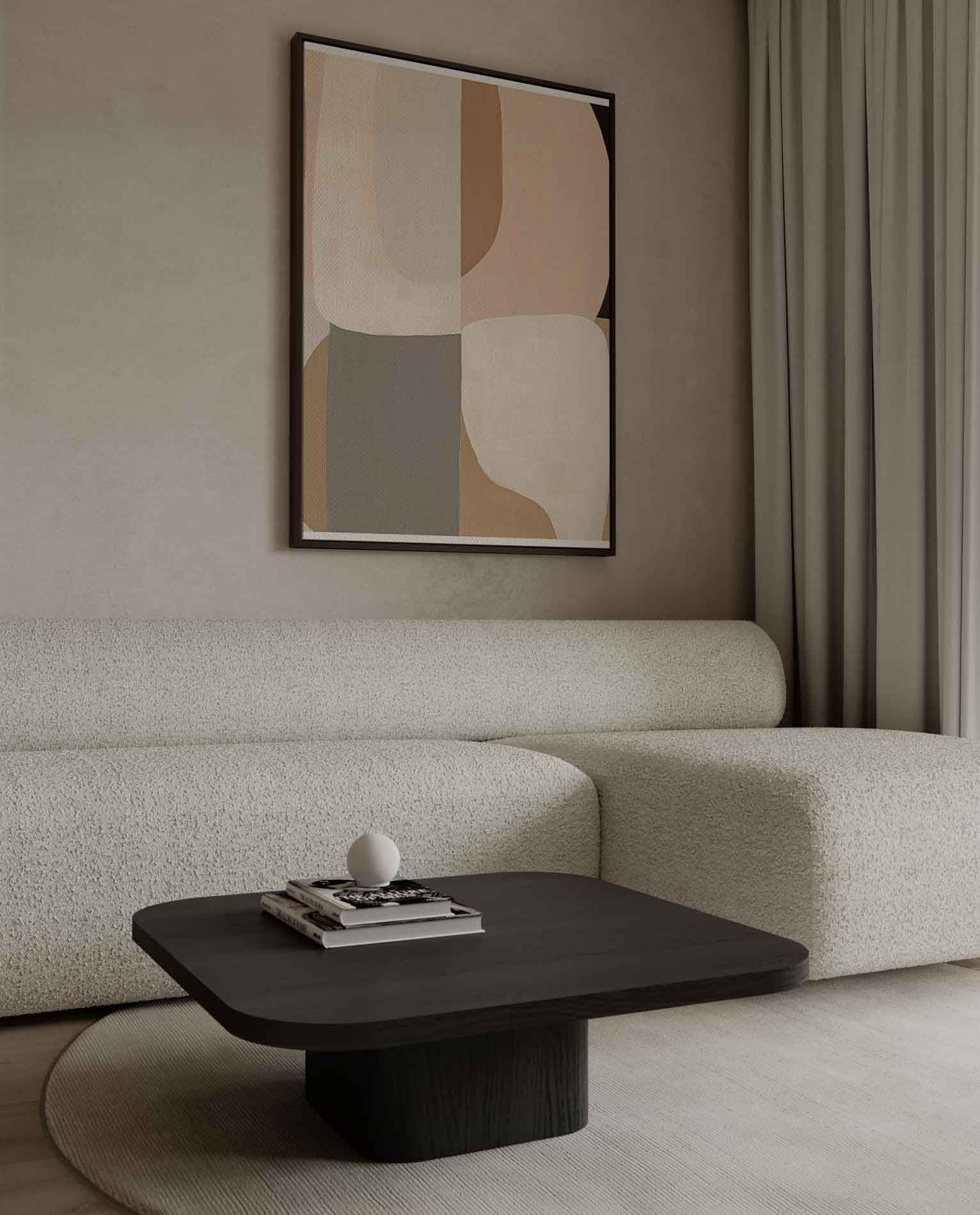 Warm Elegantie Abstract Schilderij Kunstwerk-canvas-dibond-plexiglas-wanddecoratie-WallArtistic