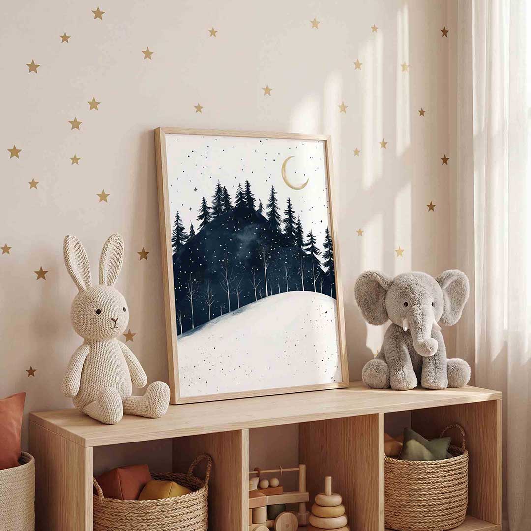 Winterlandschap met bomen Poster