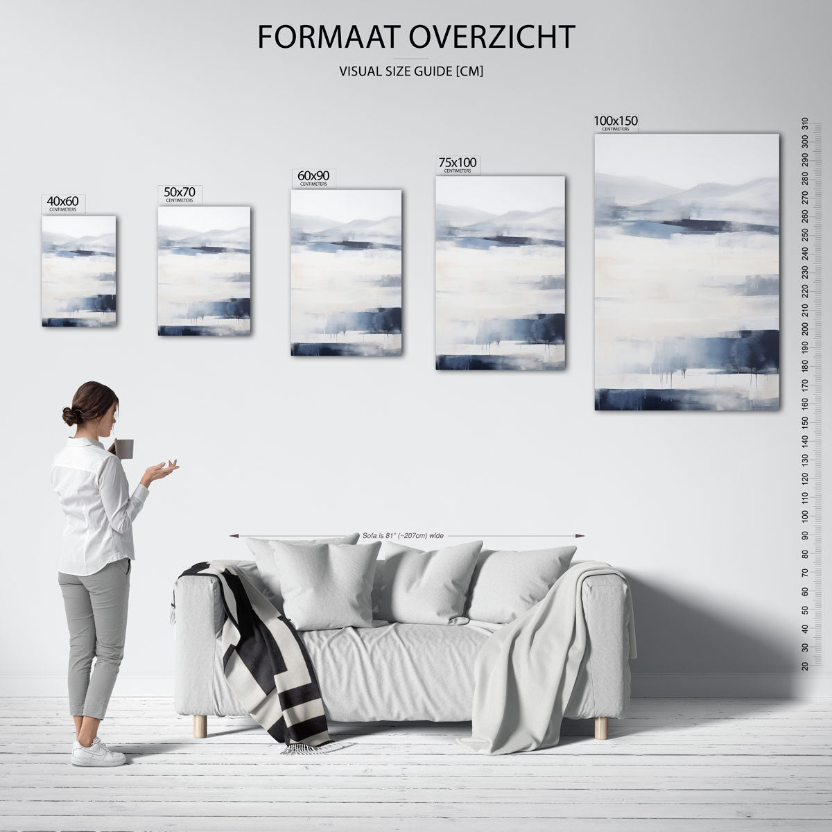 Landschap in lagen Kunstwerk