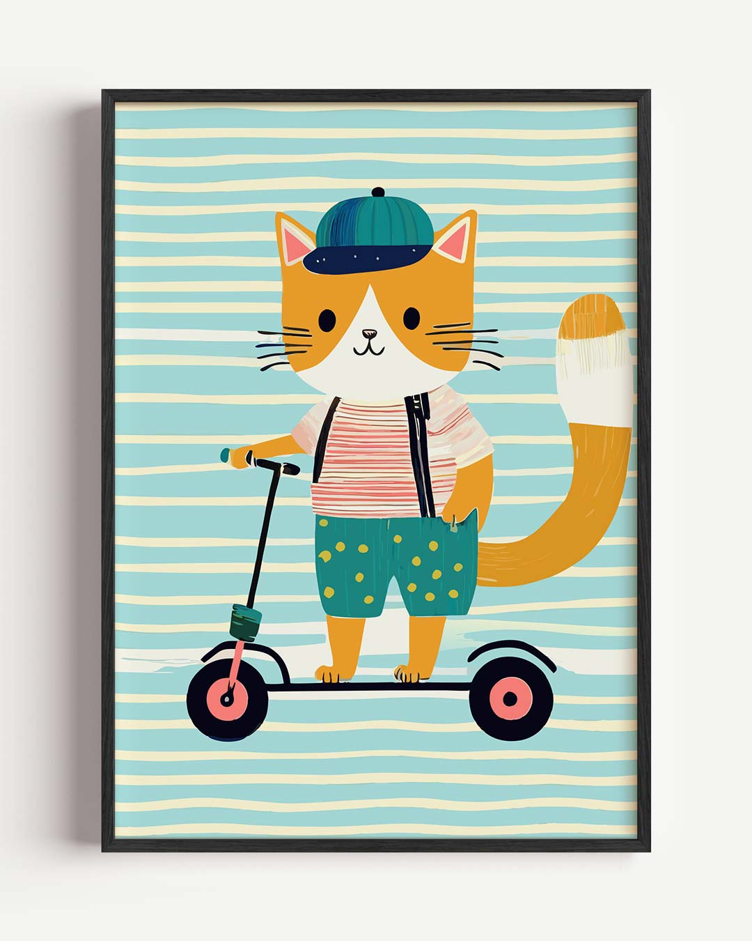 Speelse Kat op Step Poster