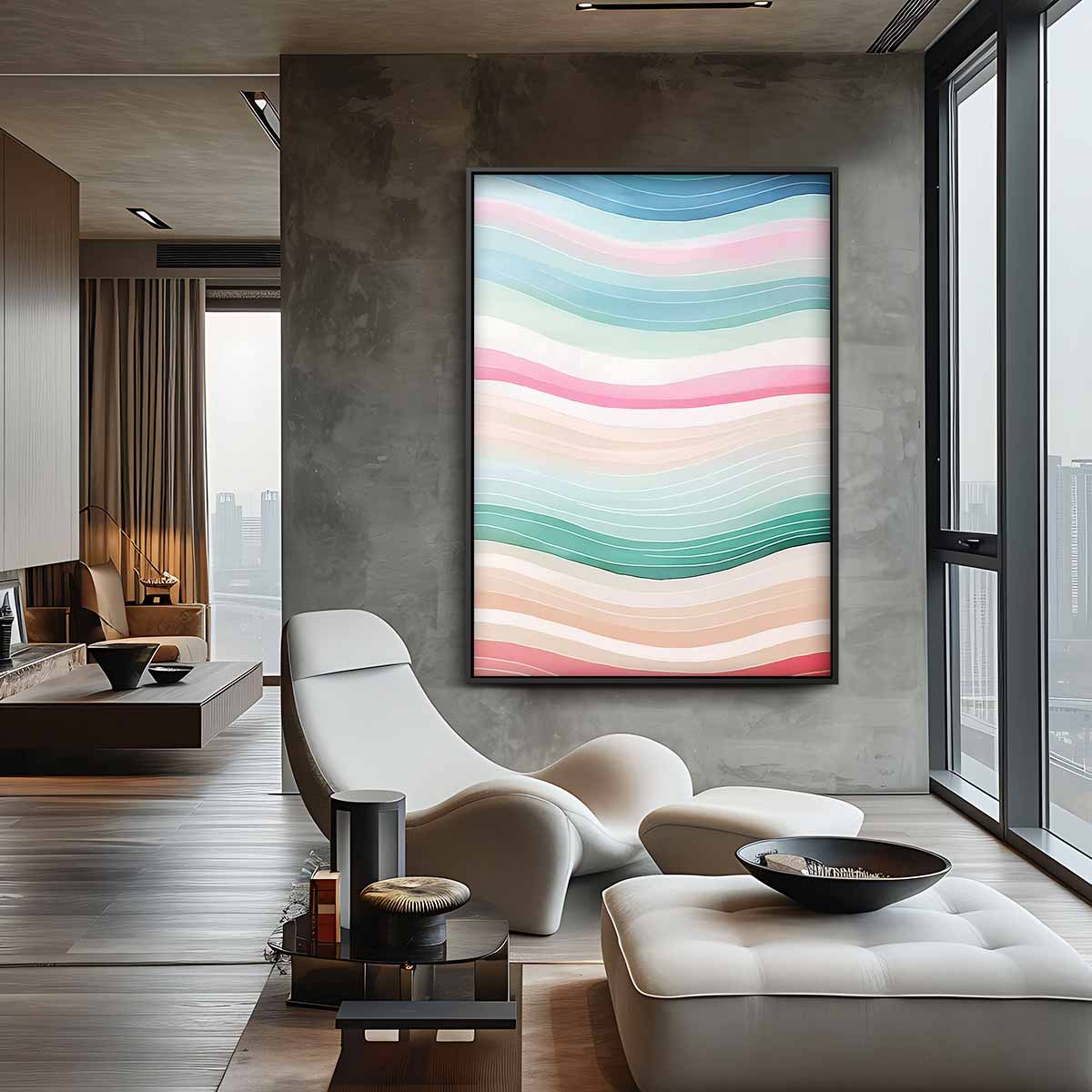 Zomerse Golven Kunstwerk-canvas-dibond-plexiglas-wanddecoratie-WallArtistic