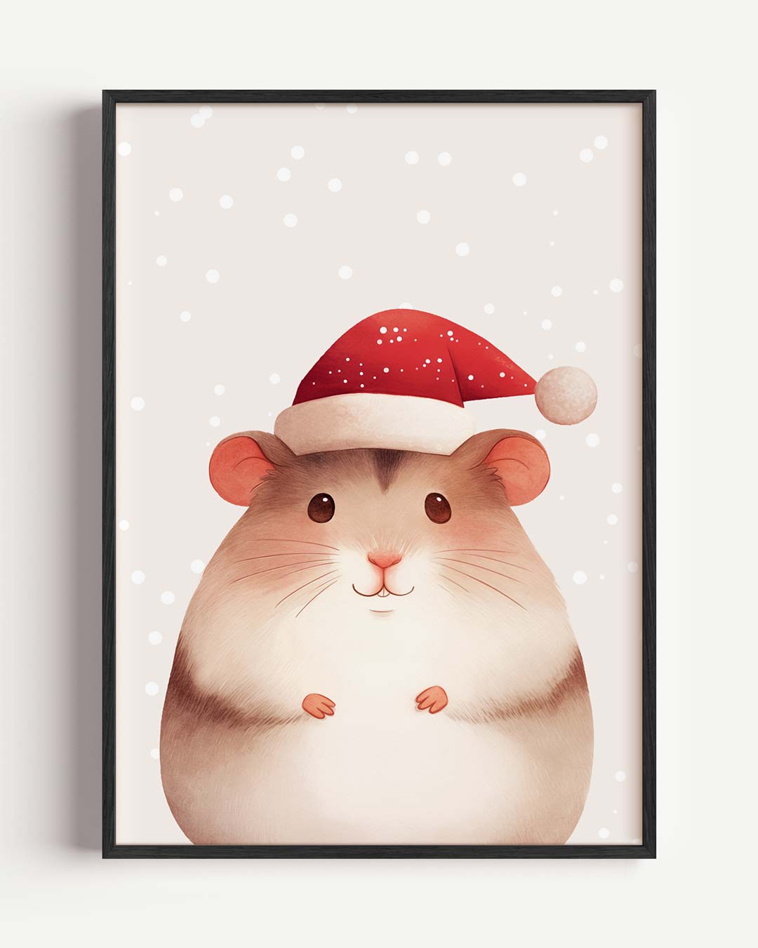 Schattige Kerst Hamster Poster