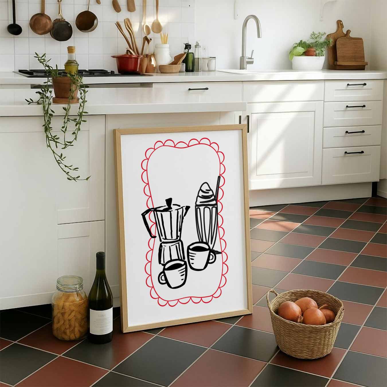 Stijlvolle Koffie Illustratie Poster