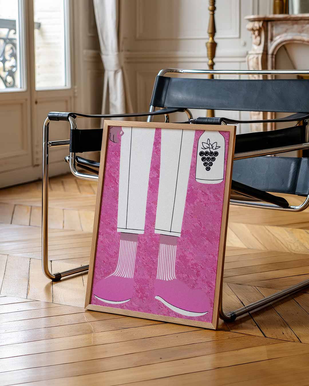 Stijlvolle roze stappers poster