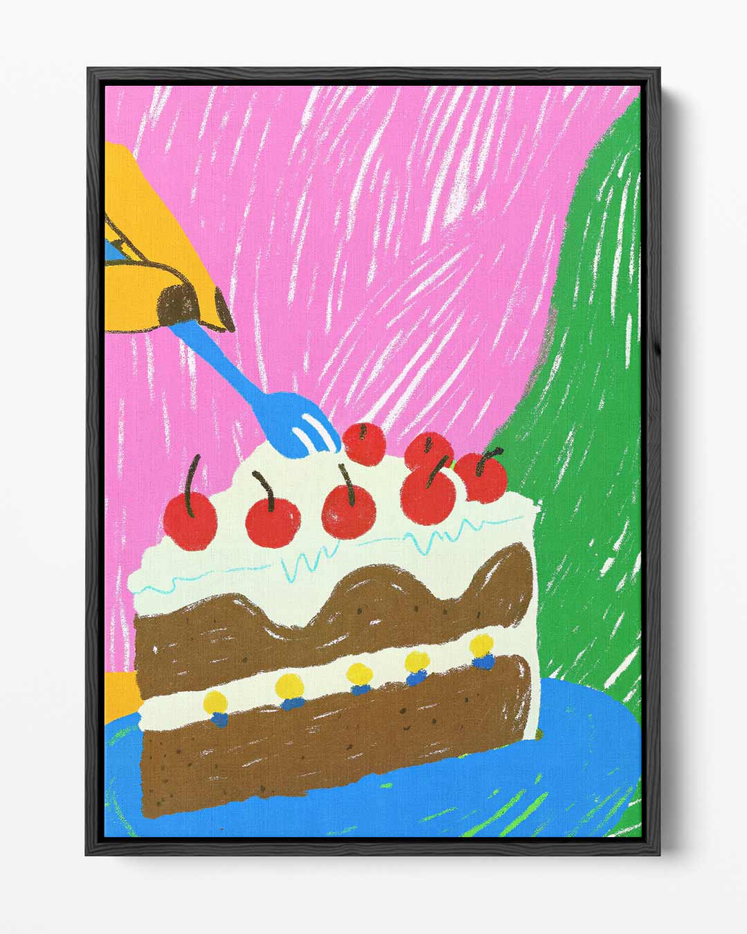 Vrolijke Taart Fantasie Kunstwerk-canvas-dibond-plexiglas-wanddecoratie-WallArtistic