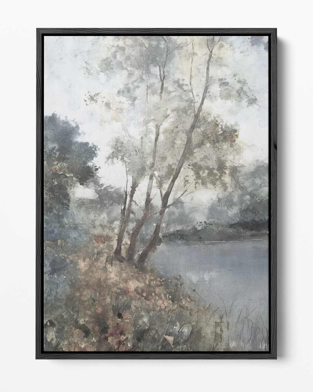 Herfstwandeling aan het Meer Kunstwerk-canvas-dibond-plexiglas-wanddecoratie-WallArtistic