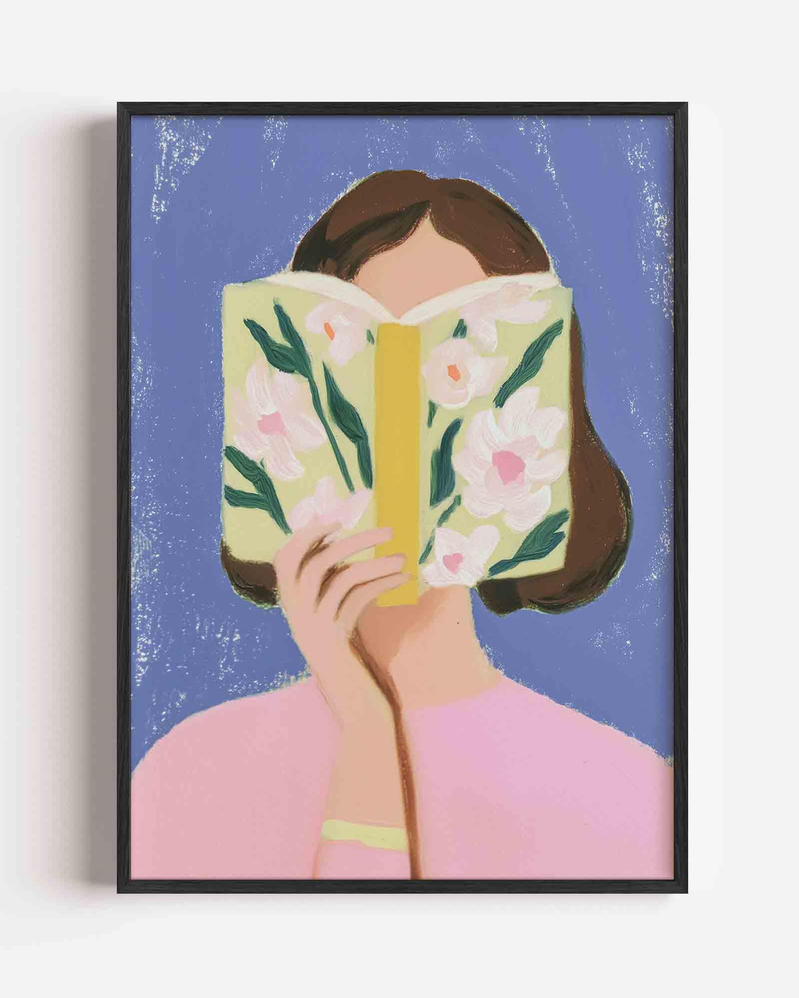 Vrouw met boek Poster
