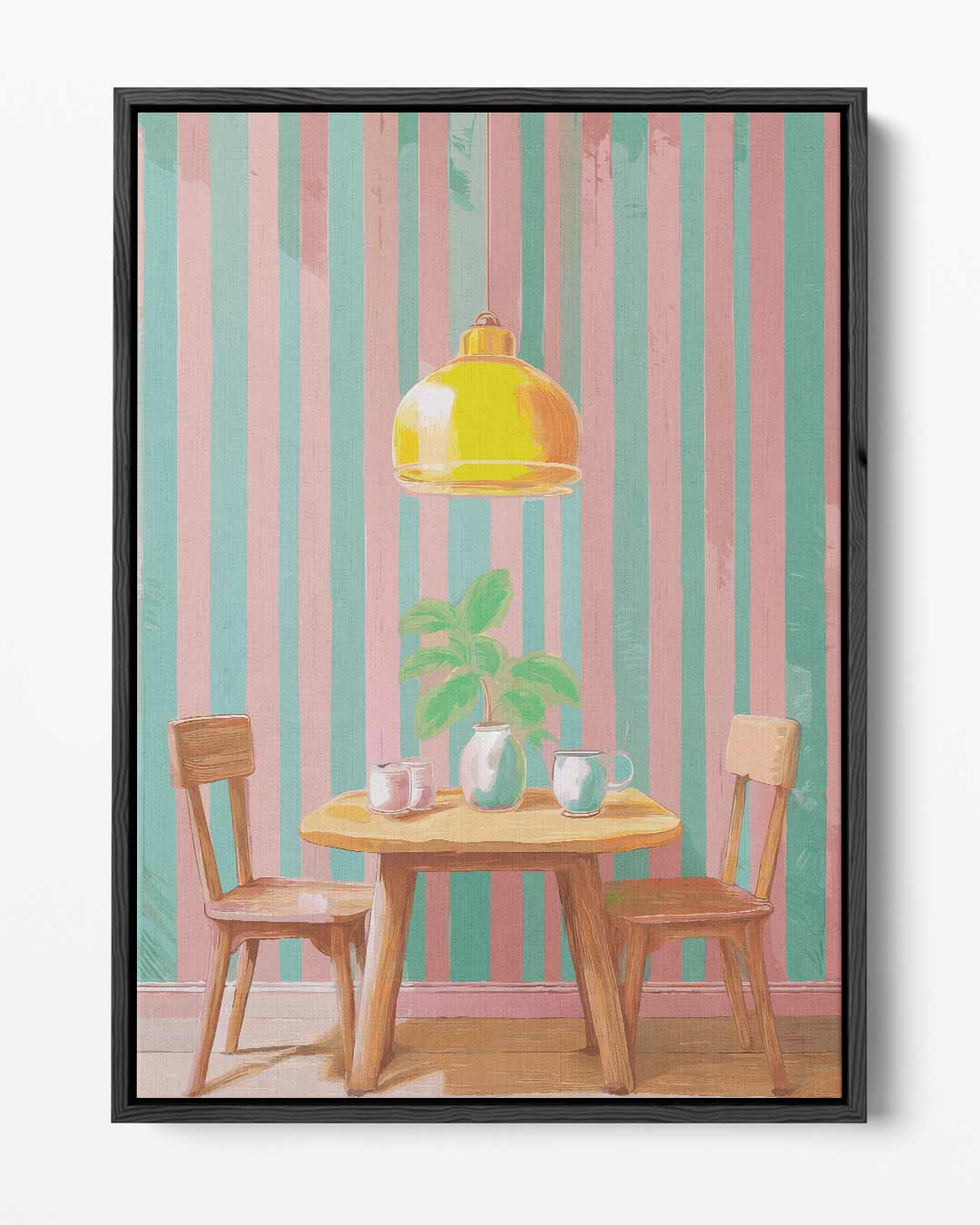Gezellige Retro Eethoek Kunstwerk-canvas-dibond-plexiglas-wanddecoratie-WallArtistic