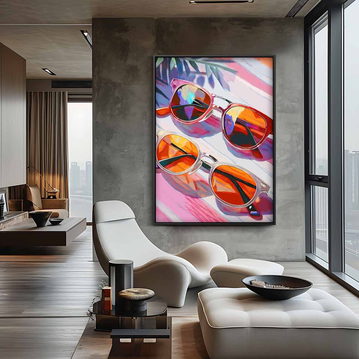 Zonovergoten Zonnebrillen Kunstwerk-canvas-dibond-plexiglas-wanddecoratie-WallArtistic