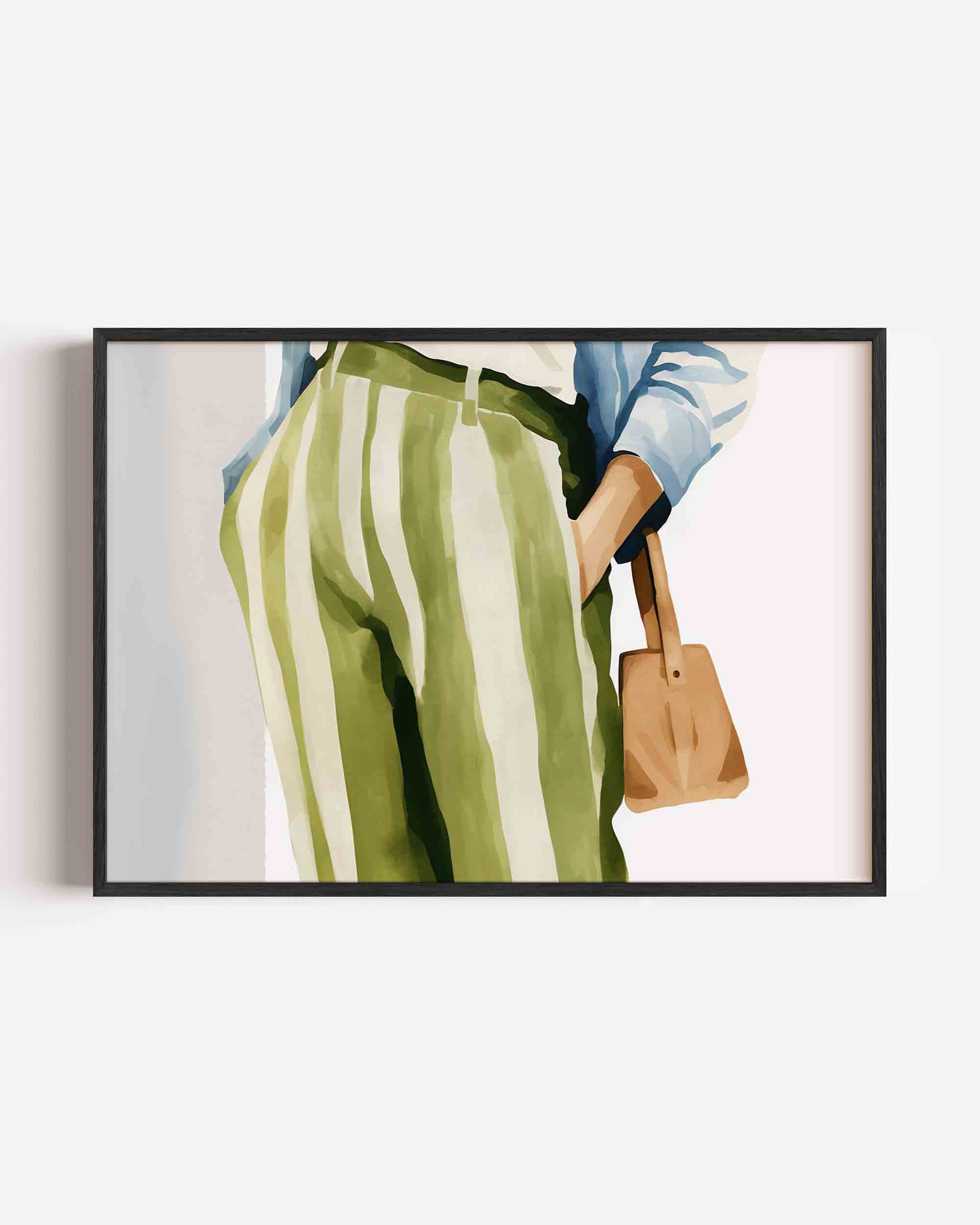 Gestreepte broek en tas Poster