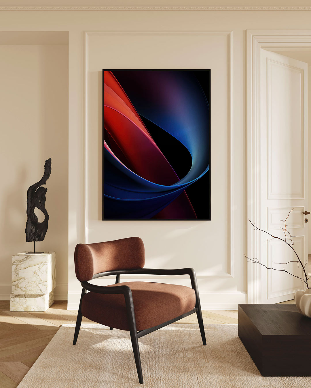 Kleurrijke golvende vormen Kunstwerk