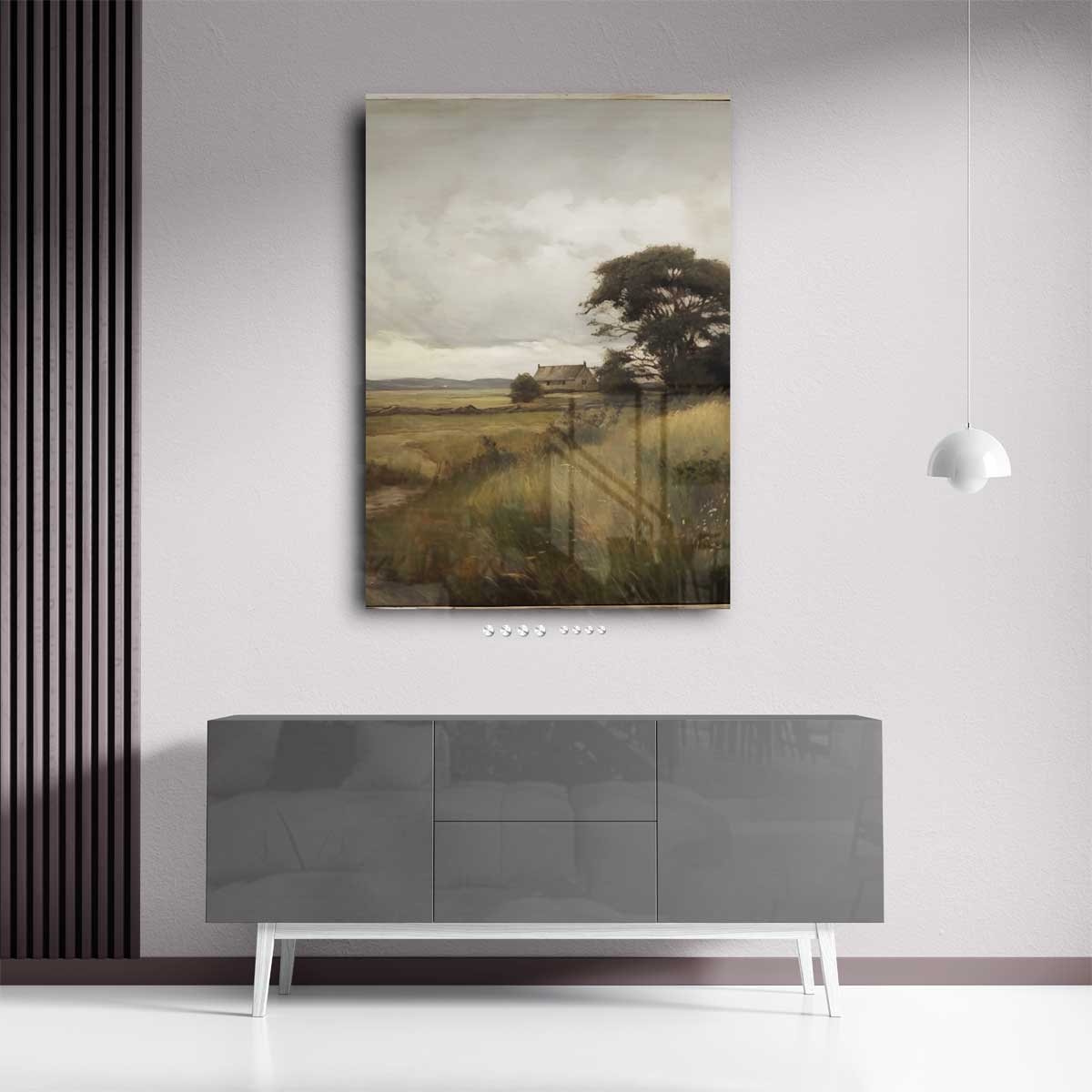 Rustieke Landschapsscène Kunstwerk-canvas-dibond-plexiglas-wanddecoratie-WallArtistic