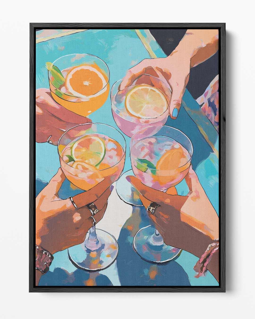 Vrolijke Toast Illustratie Kunstwerk-canvas-dibond-plexiglas-wanddecoratie-WallArtistic