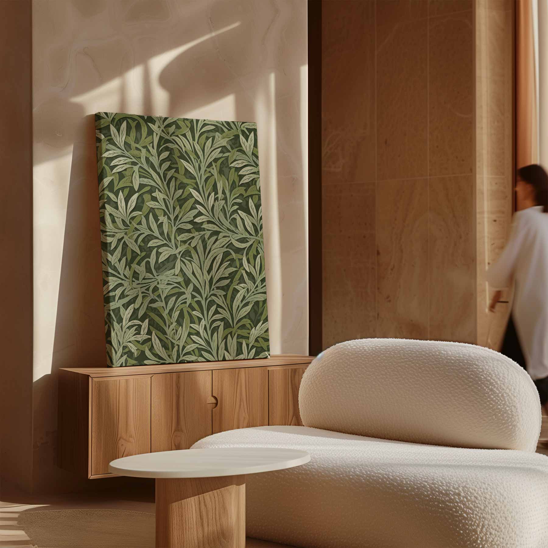 Groene Bladpatroon Wanddecoratie Kunstwerk-canvas-dibond-plexiglas-wanddecoratie-WallArtistic
