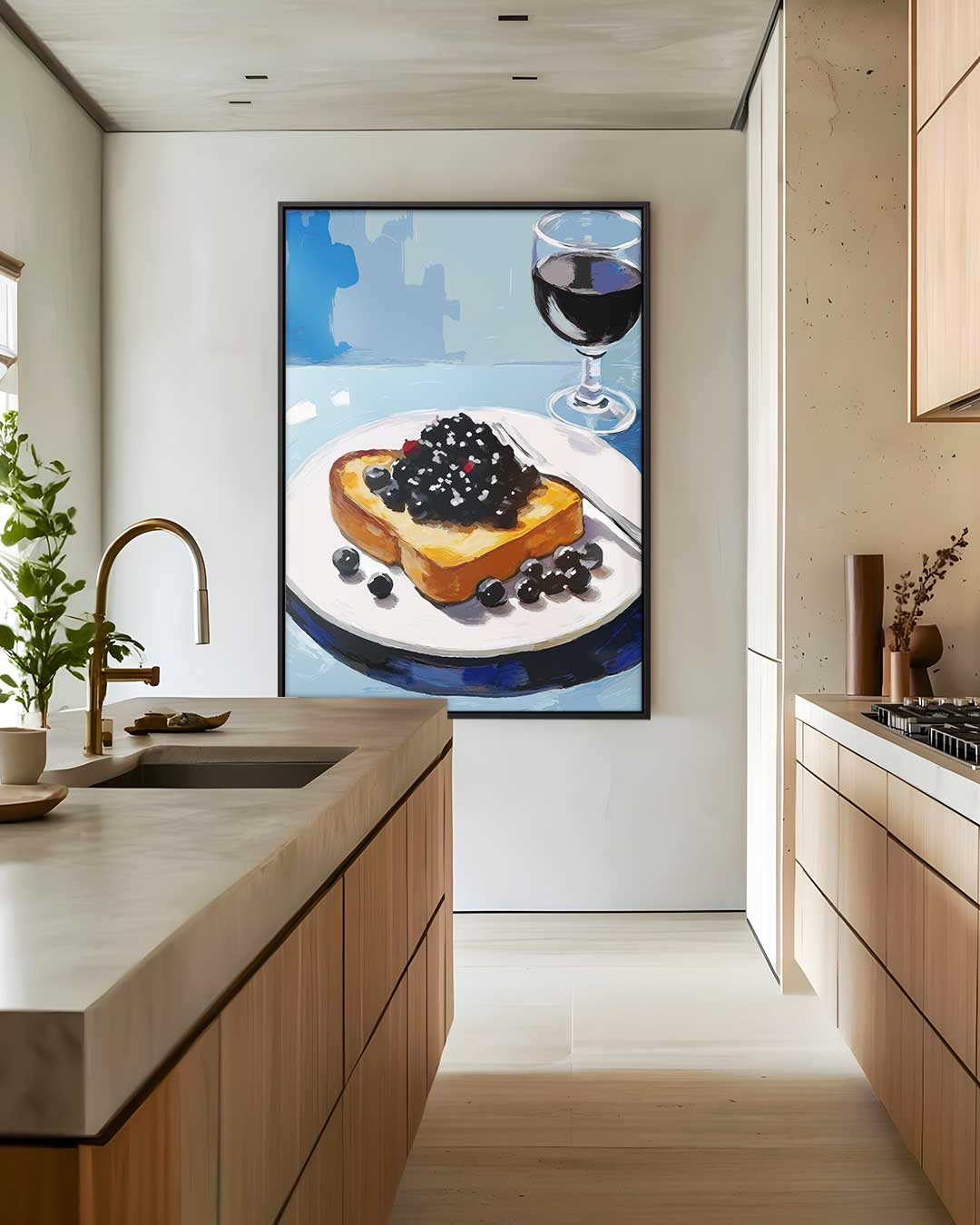 Blauwe Bessen Ontbijtdatje Kunstwerk-canvas-dibond-plexiglas-wanddecoratie-WallArtistic