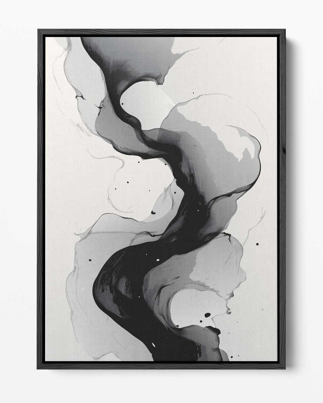 Stromende Zwart-Wit Golf Kunstwerk-canvas-dibond-plexiglas-wanddecoratie-WallArtistic