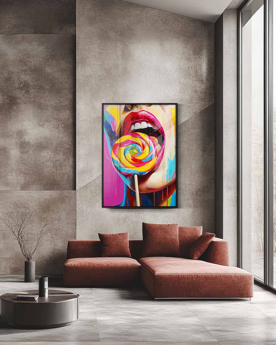 Kleurrijke Snoepfantasie Kunstwerk-canvas-dibond-plexiglas-wanddecoratie-WallArtistic