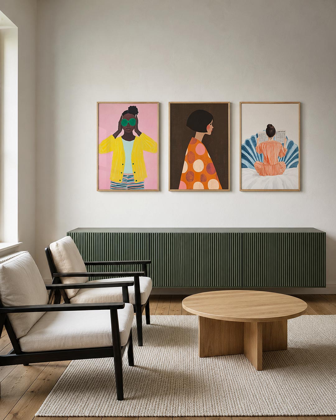 Kleurrijke portretuitstraling Posterset