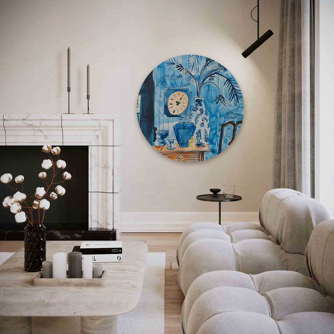 Blauwe interieur Muurcirkel