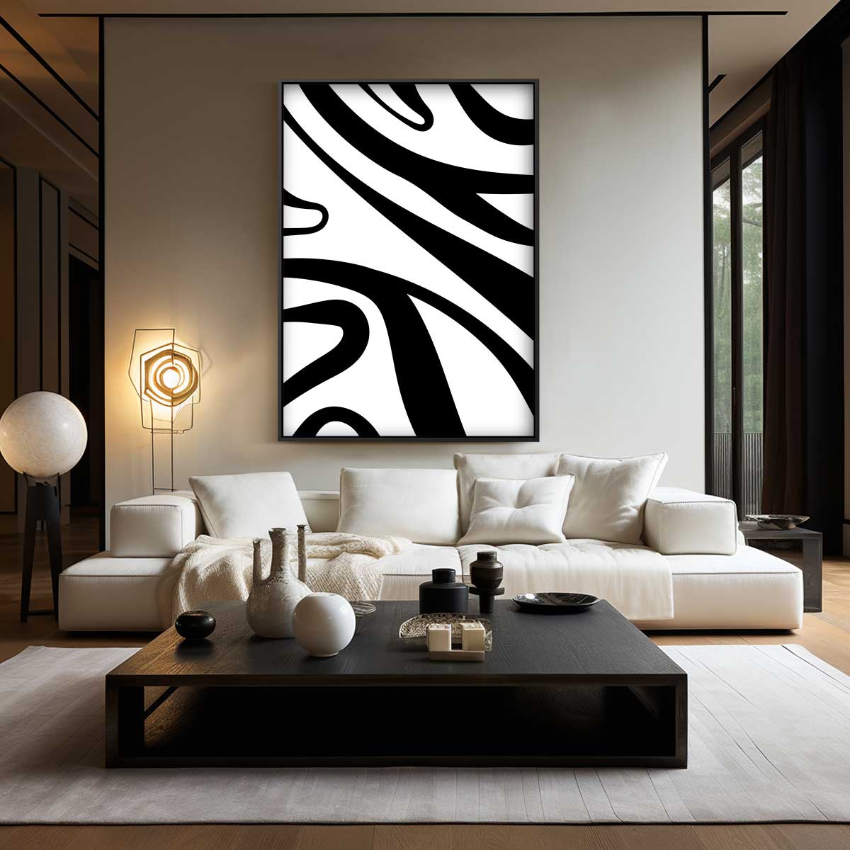 Abstracte Zebrastrepen Kunstwerk-canvas-dibond-plexiglas-wanddecoratie-WallArtistic