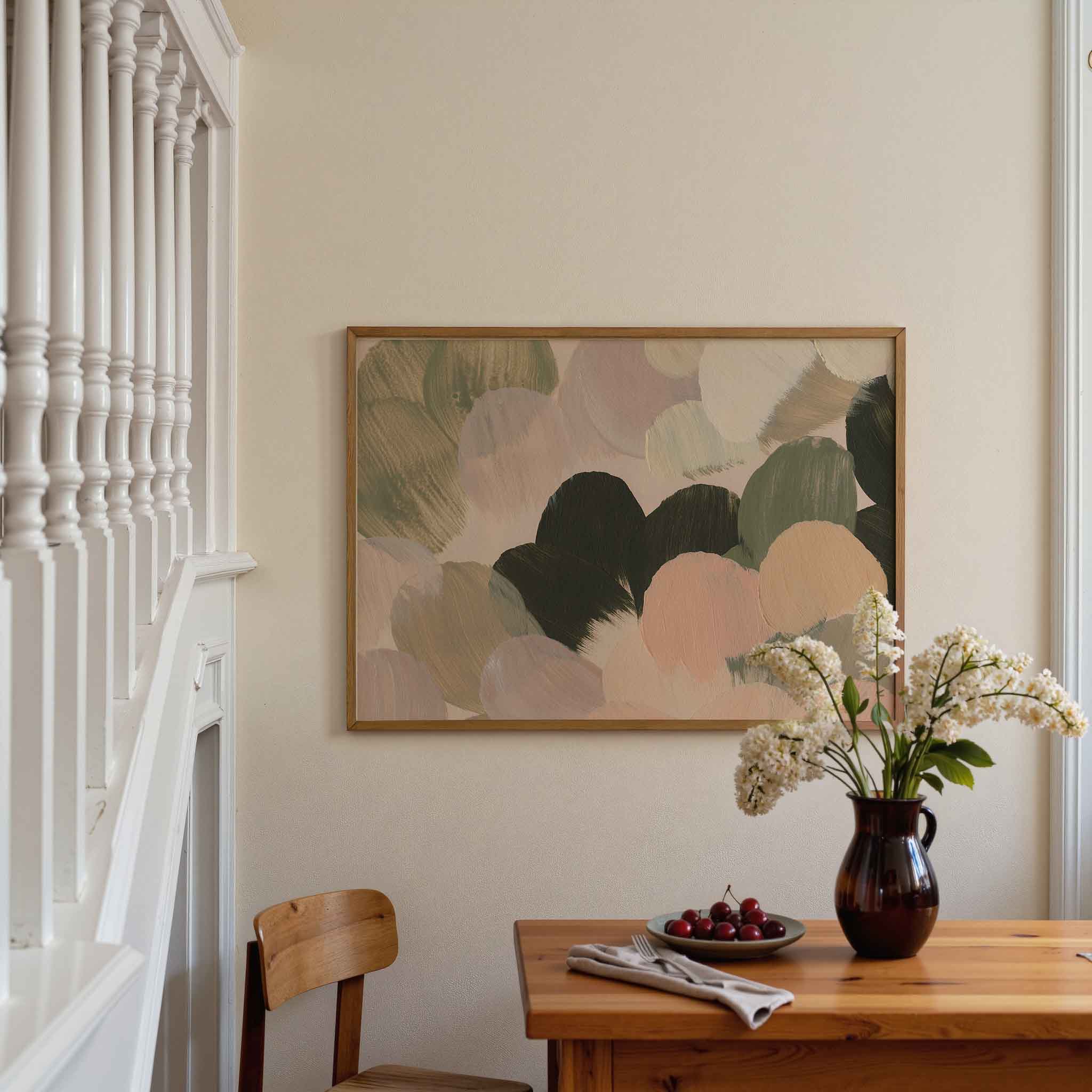 Abstracte penseelstreken Poster