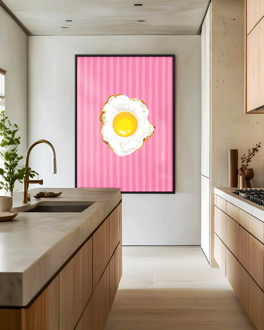 Knapperig Ei op Roze Kunstwerk-canvas-dibond-plexiglas-wanddecoratie-WallArtistic