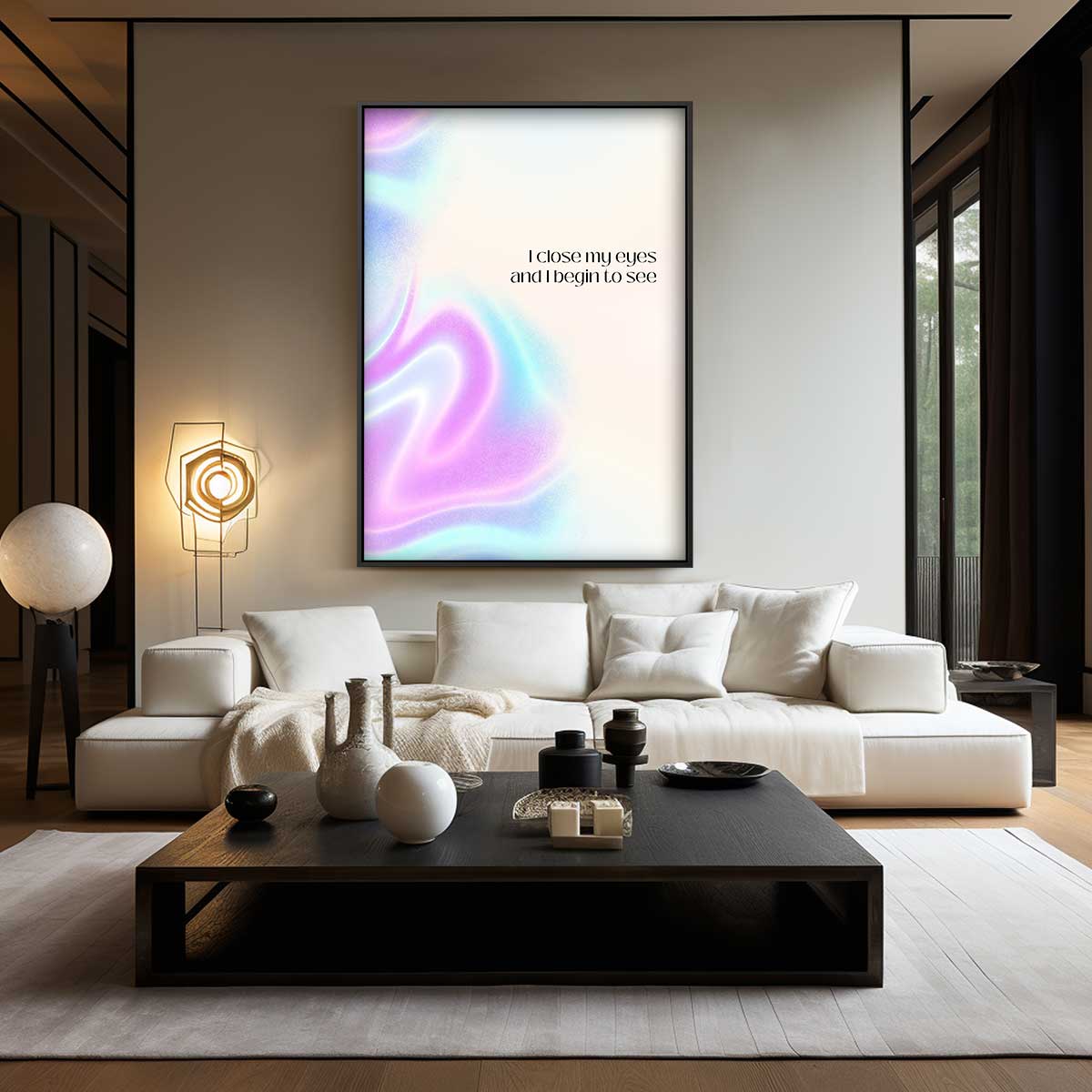 Dromerige Golf van Kleuren Kunstwerk-canvas-dibond-plexiglas-wanddecoratie-WallArtistic