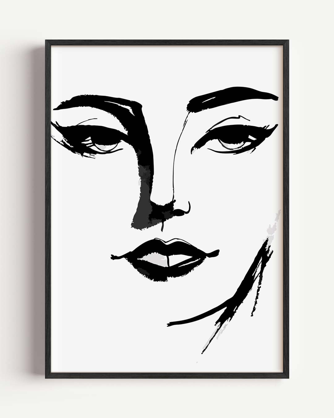 Minimalistische Gezichtsillustratie Poster