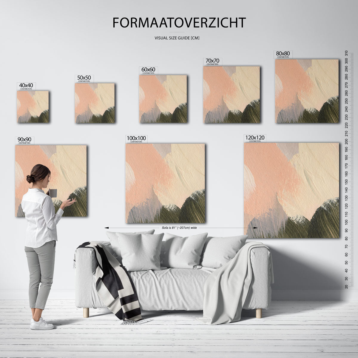 Abstracte penseelstreken Poster