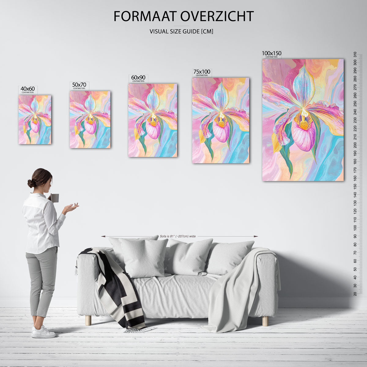 Kleurrijke bloem illustratie Kunstwerk