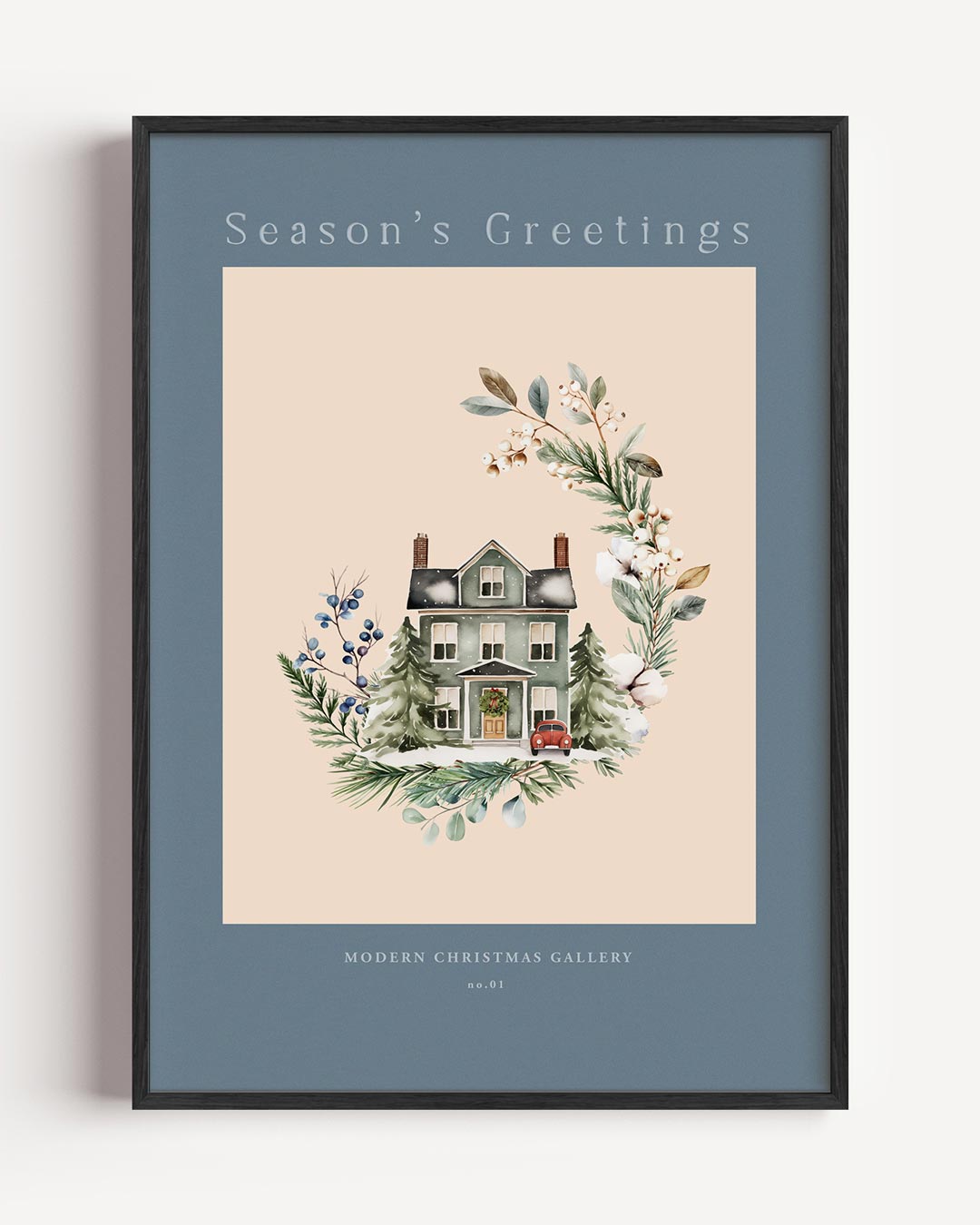 Charmante Kersthuis Poster-WallArtistic