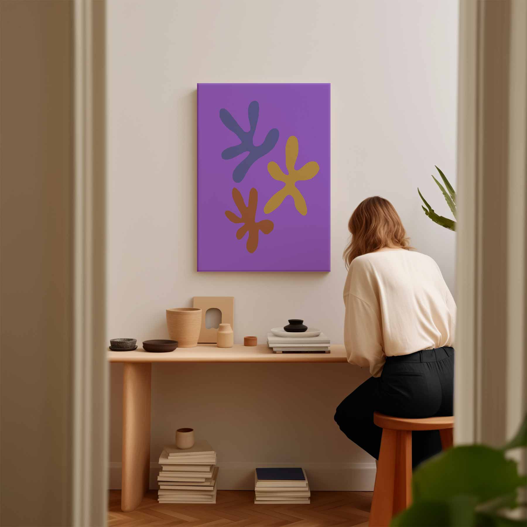 Kleurrijke Bloemenspel Kunstwerk-canvas-dibond-plexiglas-wanddecoratie-WallArtistic