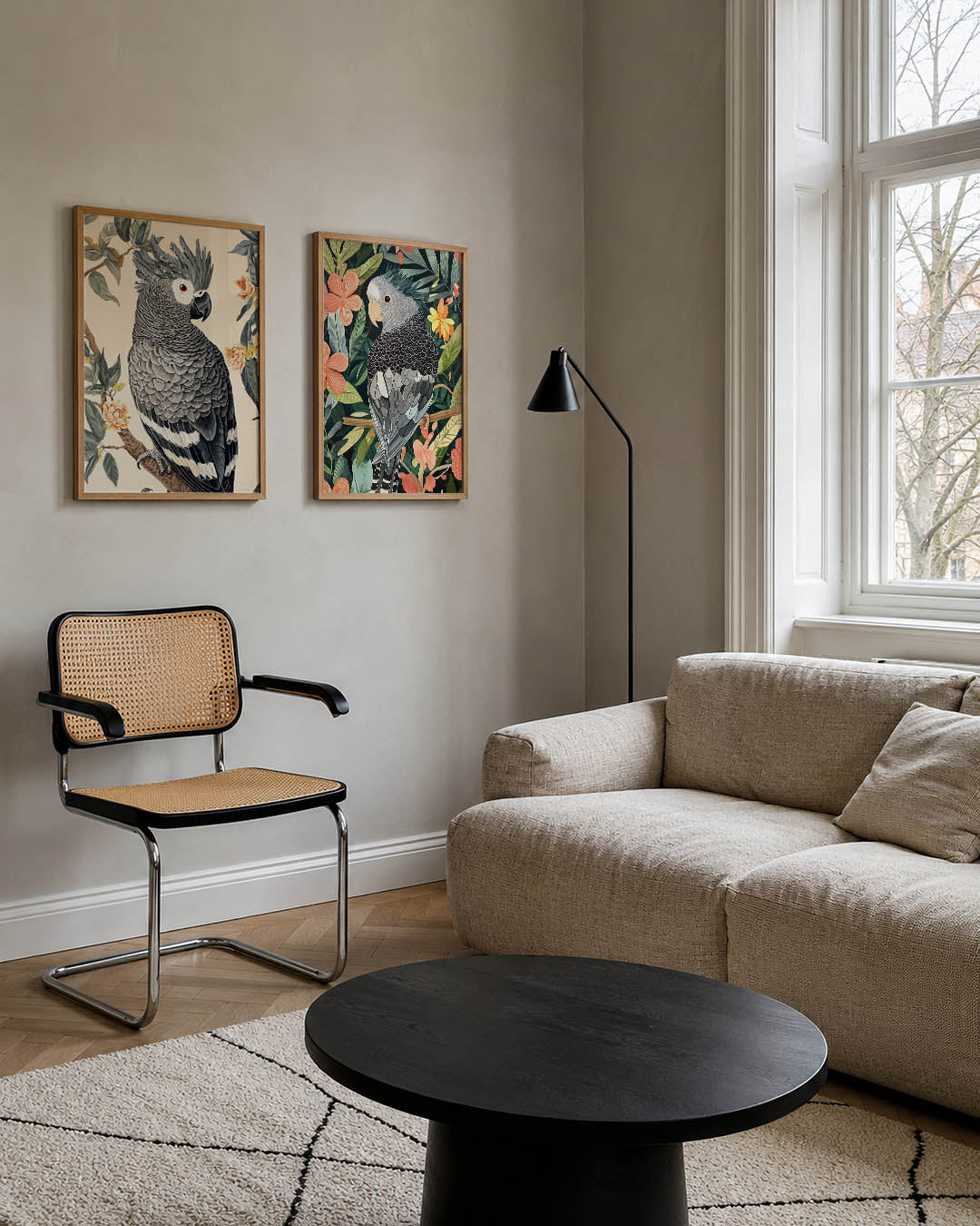 Vogel en bloemen Posterset