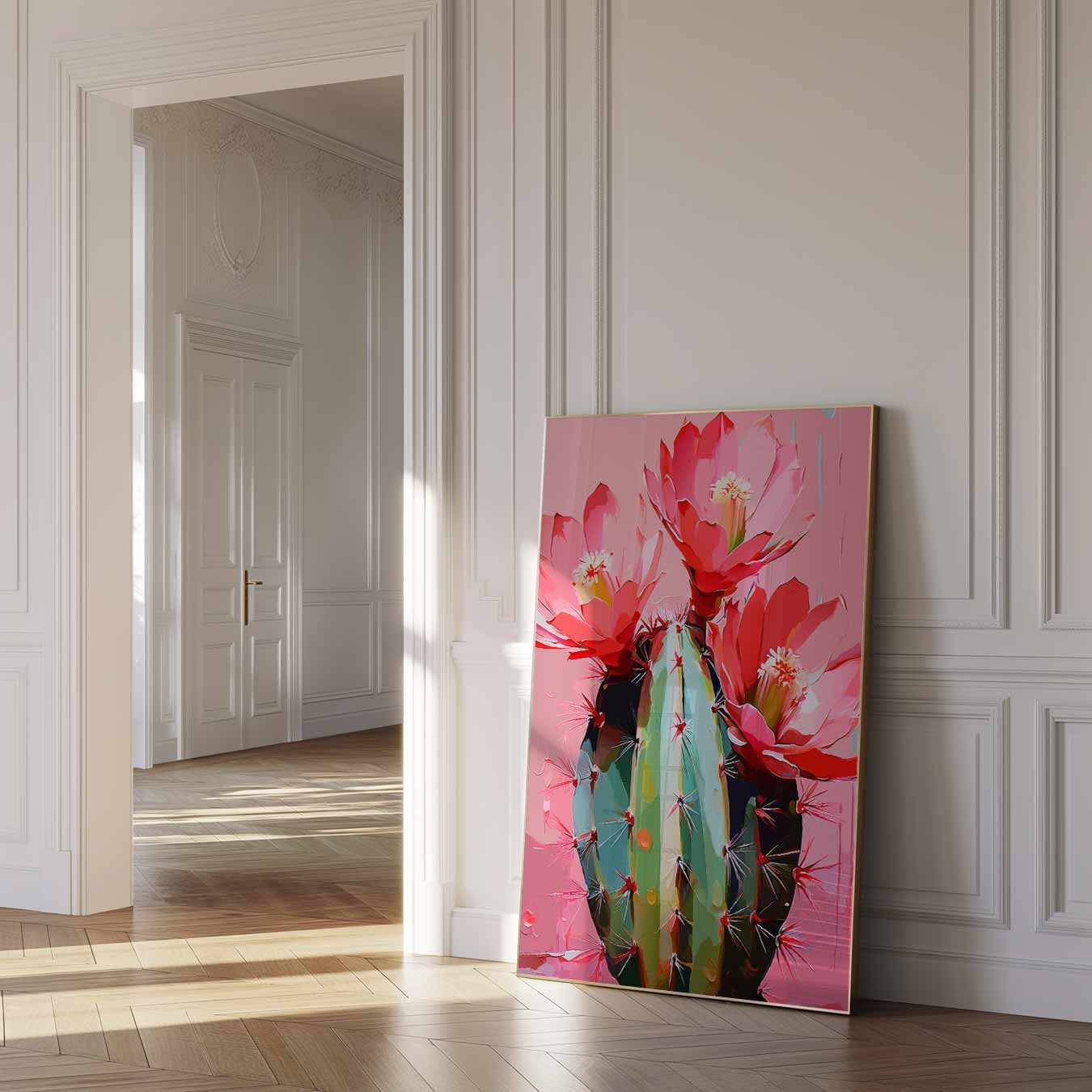 Bloeiende Cactus Kunstposter