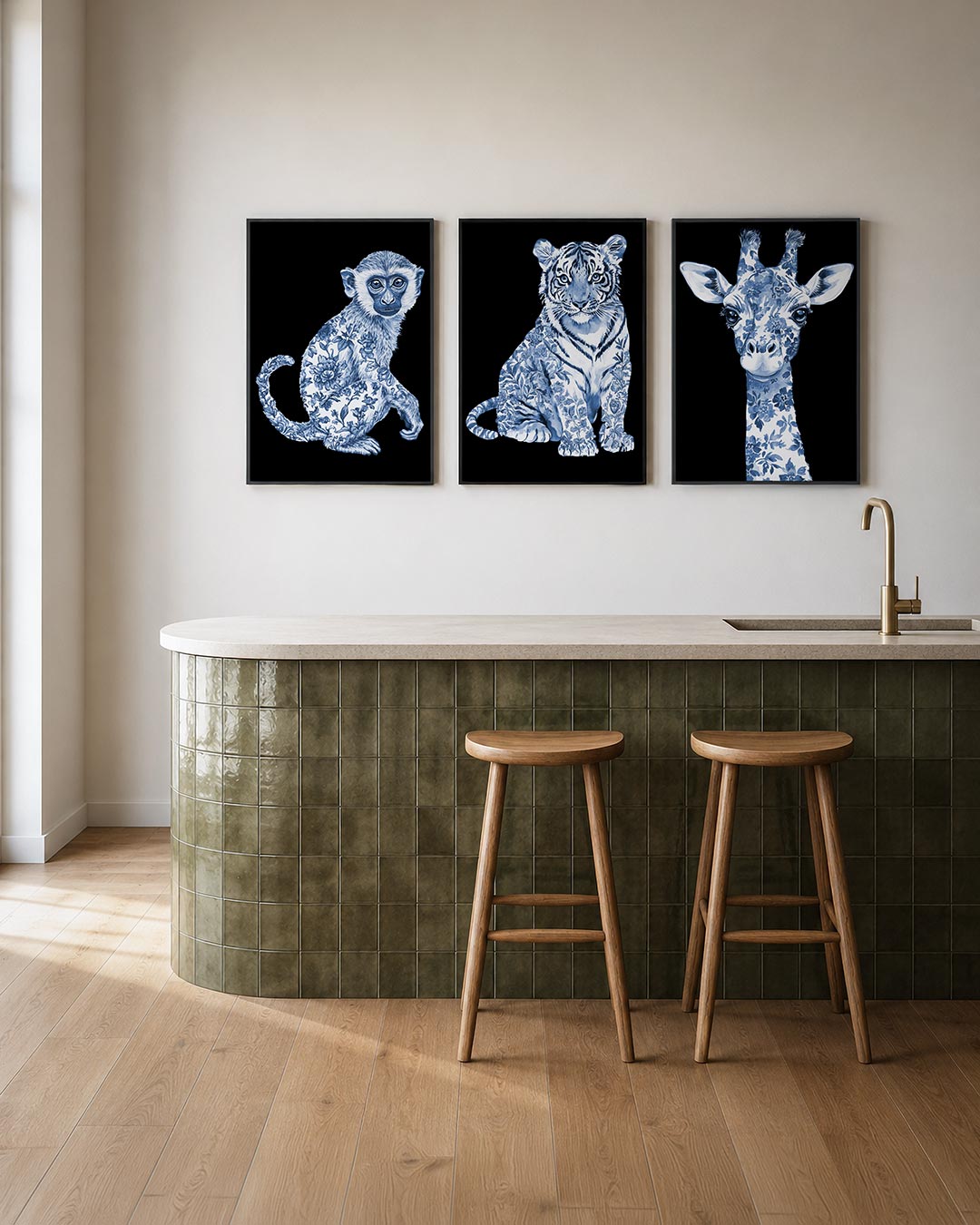Floraal aapportret Posterset