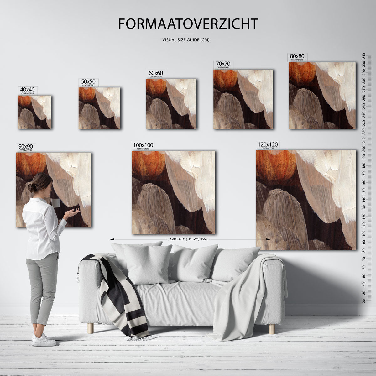 Abstracte penseelstreken Poster