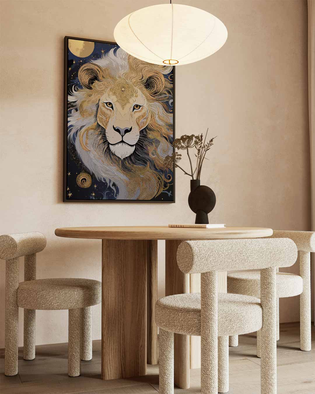 Leeuw van de Nacht Kunstwerk-canvas-dibond-plexiglas-wanddecoratie-WallArtistic