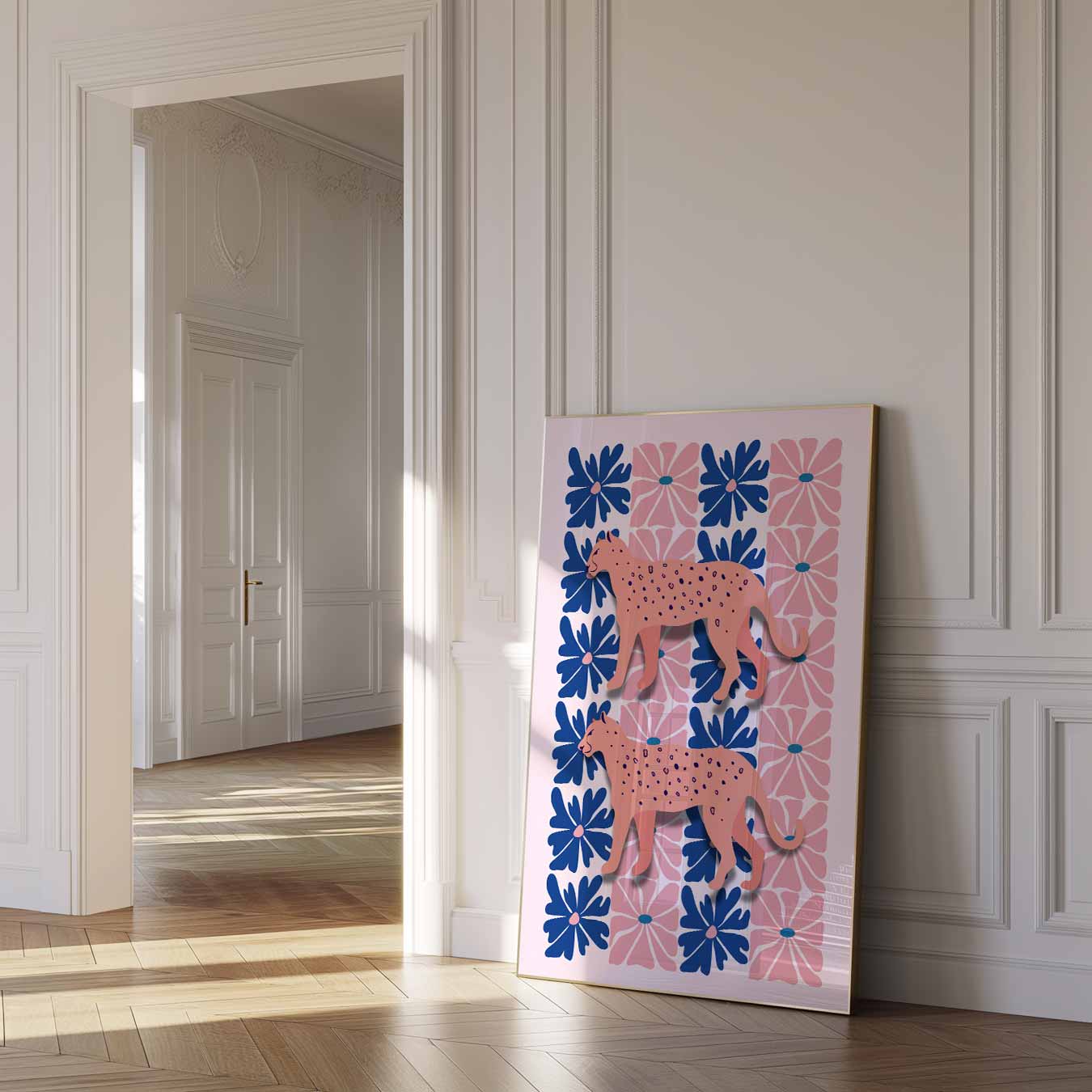 Tropische Luipaard Bloemenposter