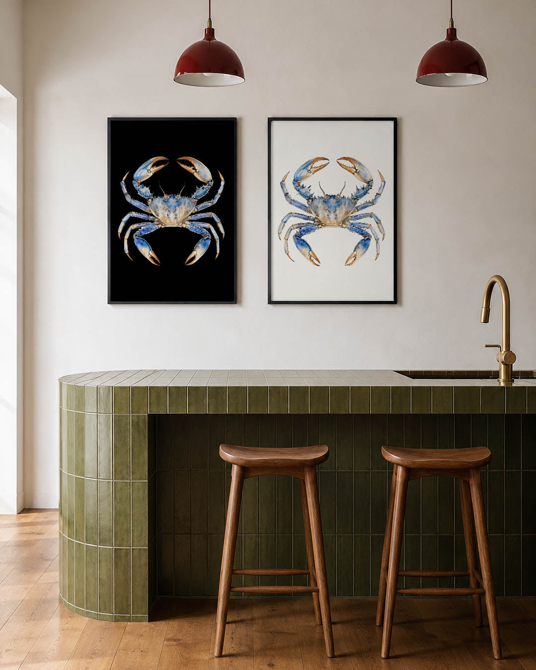 Kleurrijke krab Posterset