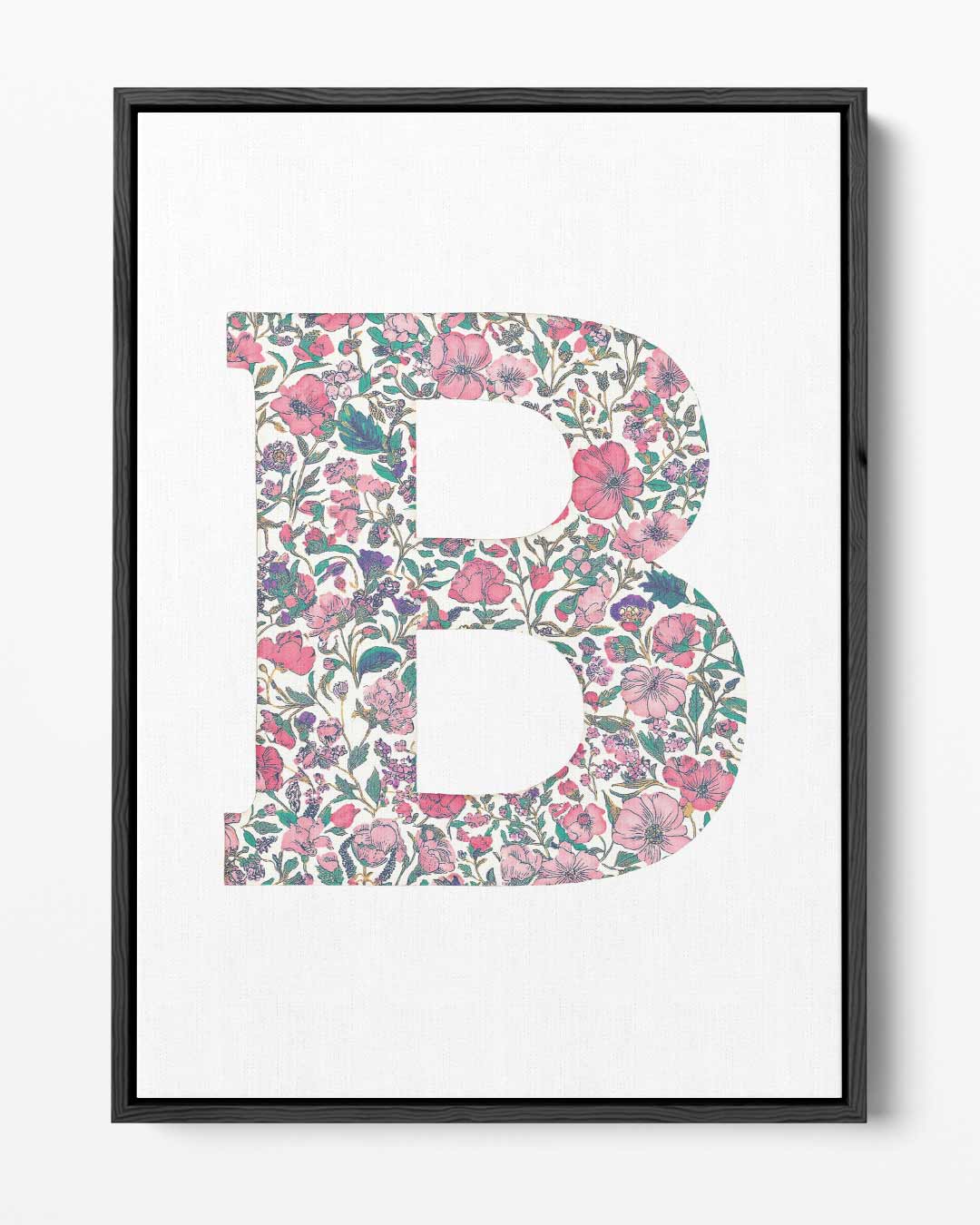 Bloemen Letter B Decoratie Kunstwerk-canvas-dibond-plexiglas-wanddecoratie-WallArtistic