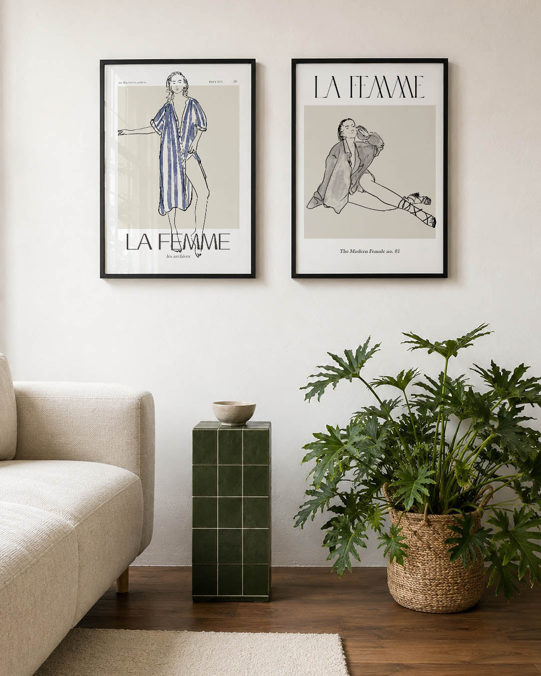 Gestreepte elegantie Posterset