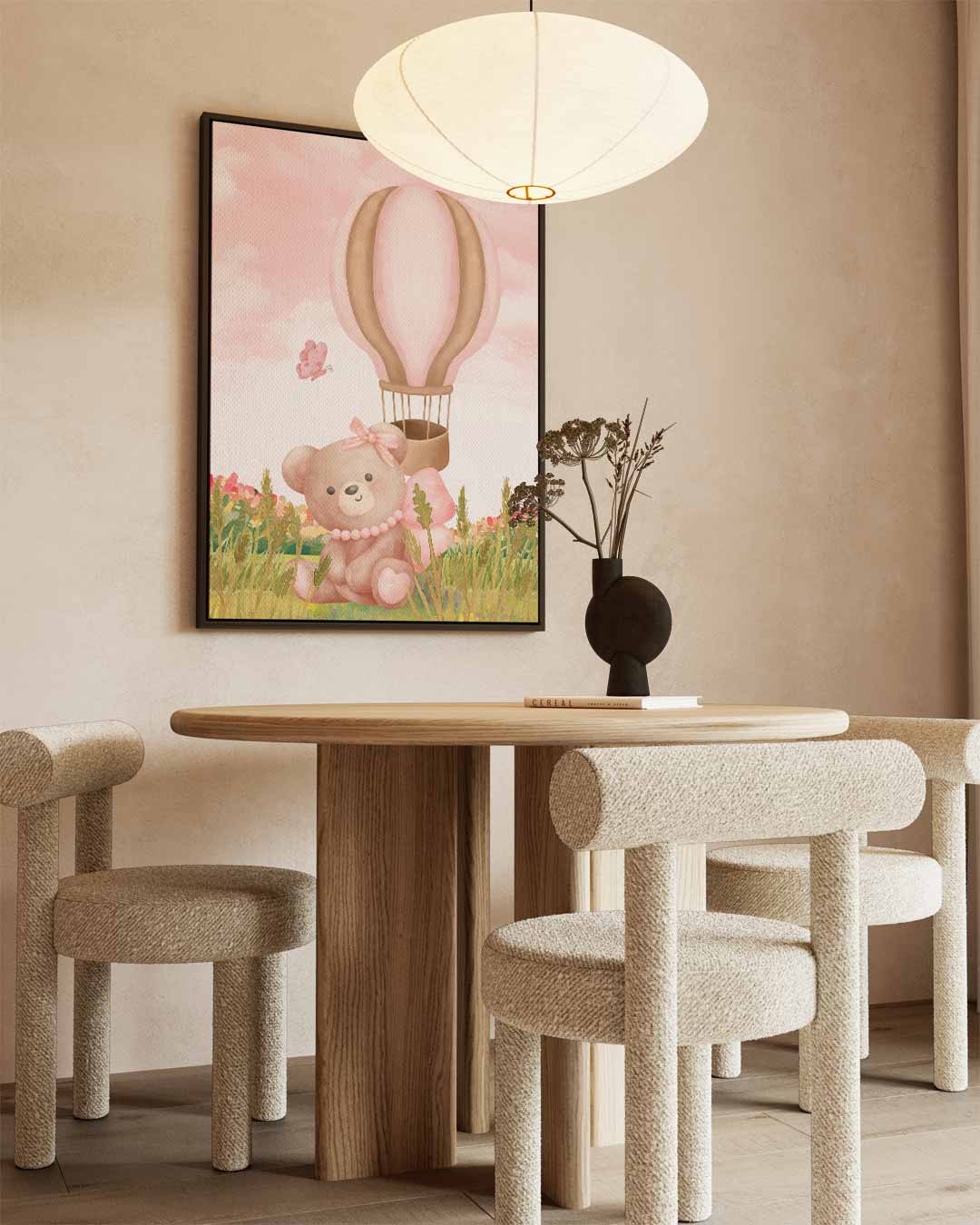 Dromerige Beer op Avontuur Kunstwerk-canvas-dibond-plexiglas-wanddecoratie-WallArtistic