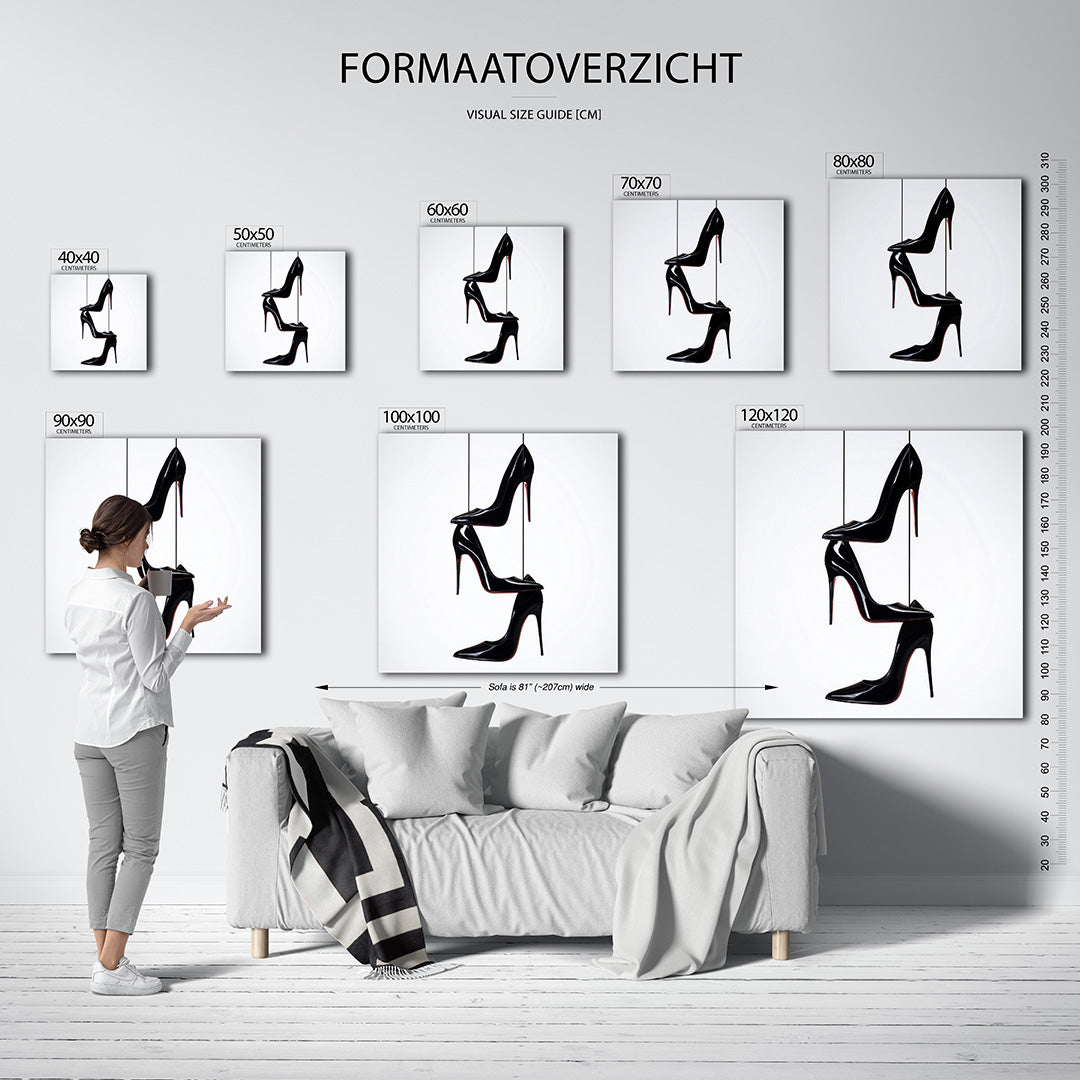 Gestapelde schoenen Kunstwerk