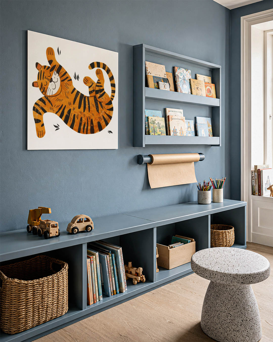 Speelse tijger illustratie Kunstwerk