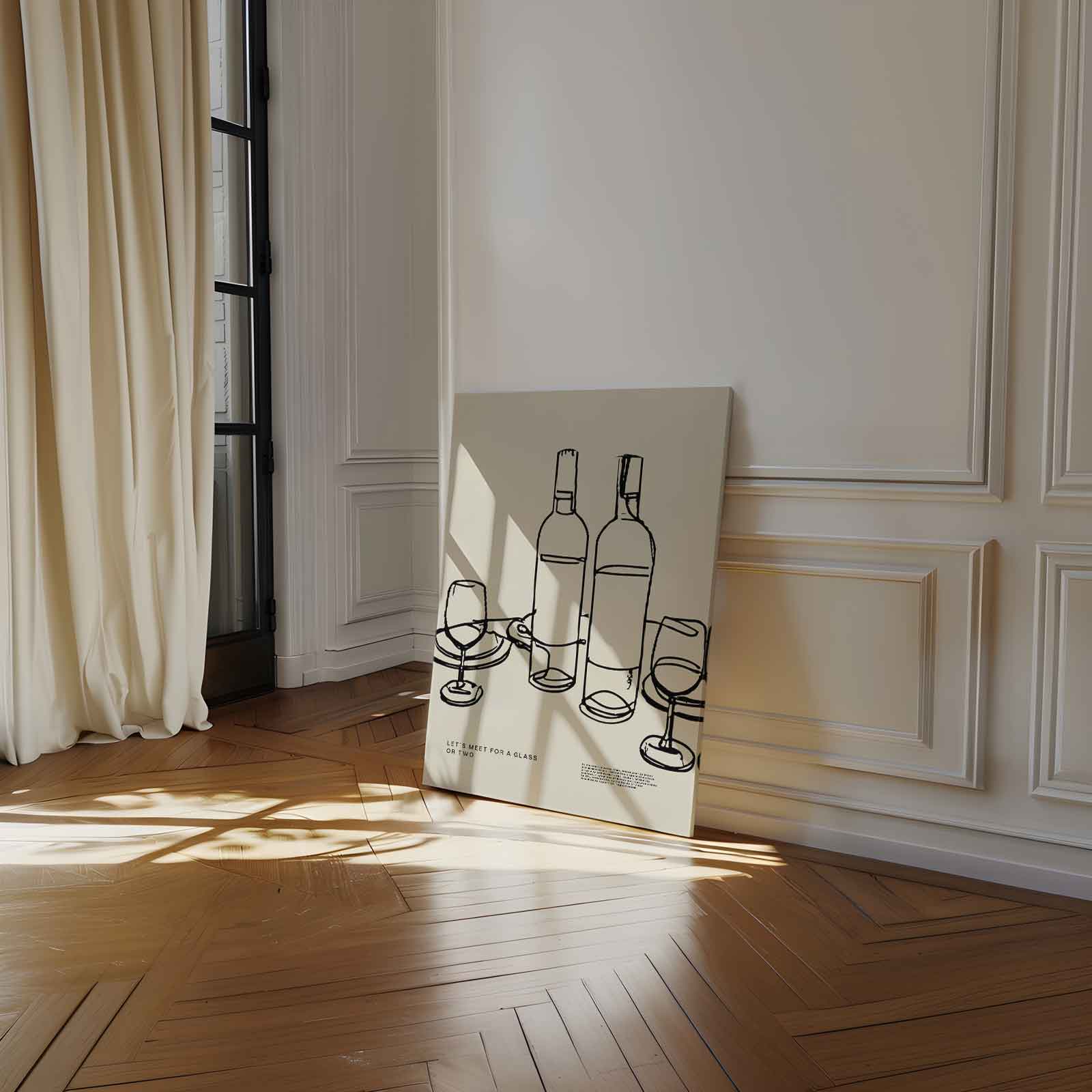 Wijngesprekken in Lijn Kunstwerk-canvas-dibond-plexiglas-wanddecoratie-WallArtistic