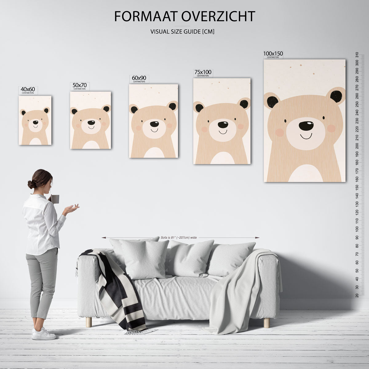 Vrolijke beer illustratie Kunstwerk