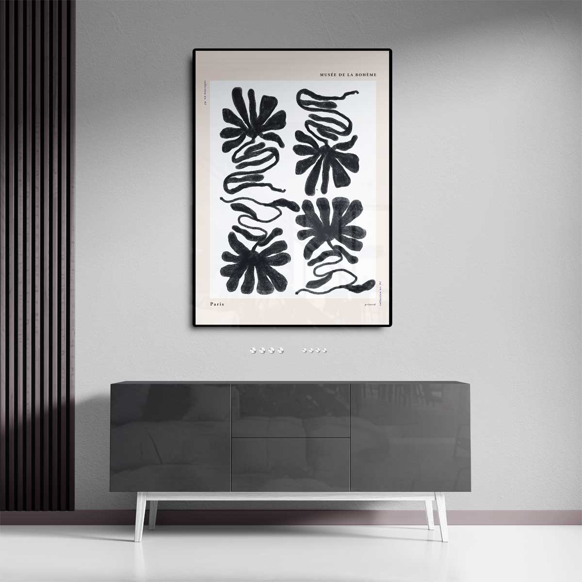 Abstracte Bloemvormen Illustratie Kunstwerk-canvas-dibond-plexiglas-wanddecoratie-WallArtistic